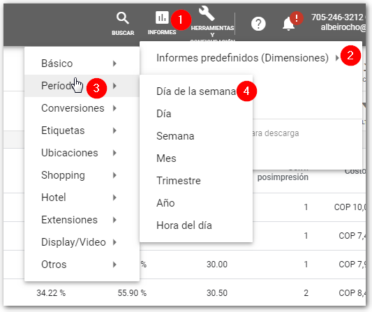 informe campaña google ads