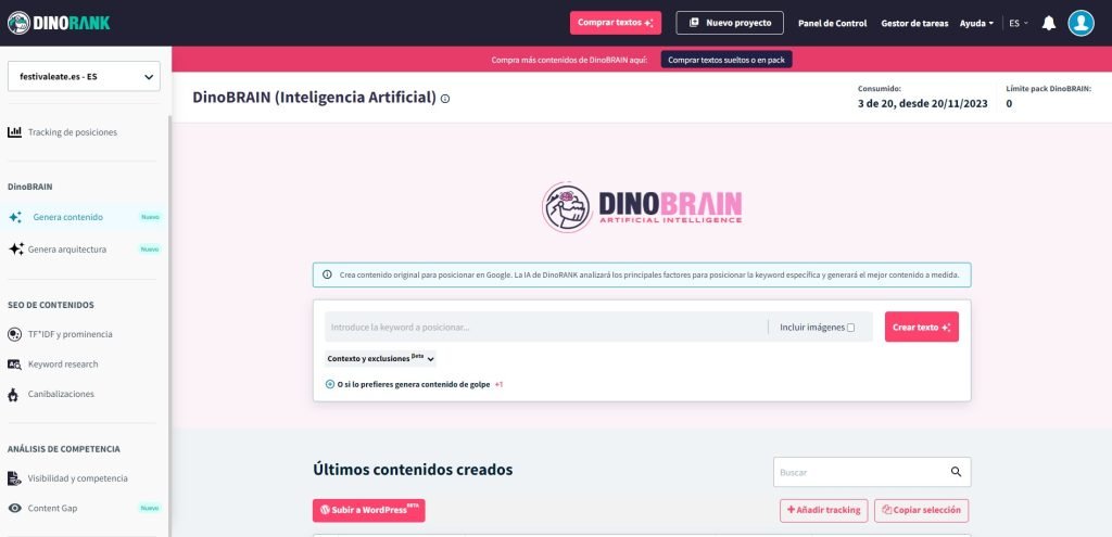 dinobrain herramientas para crear contenido