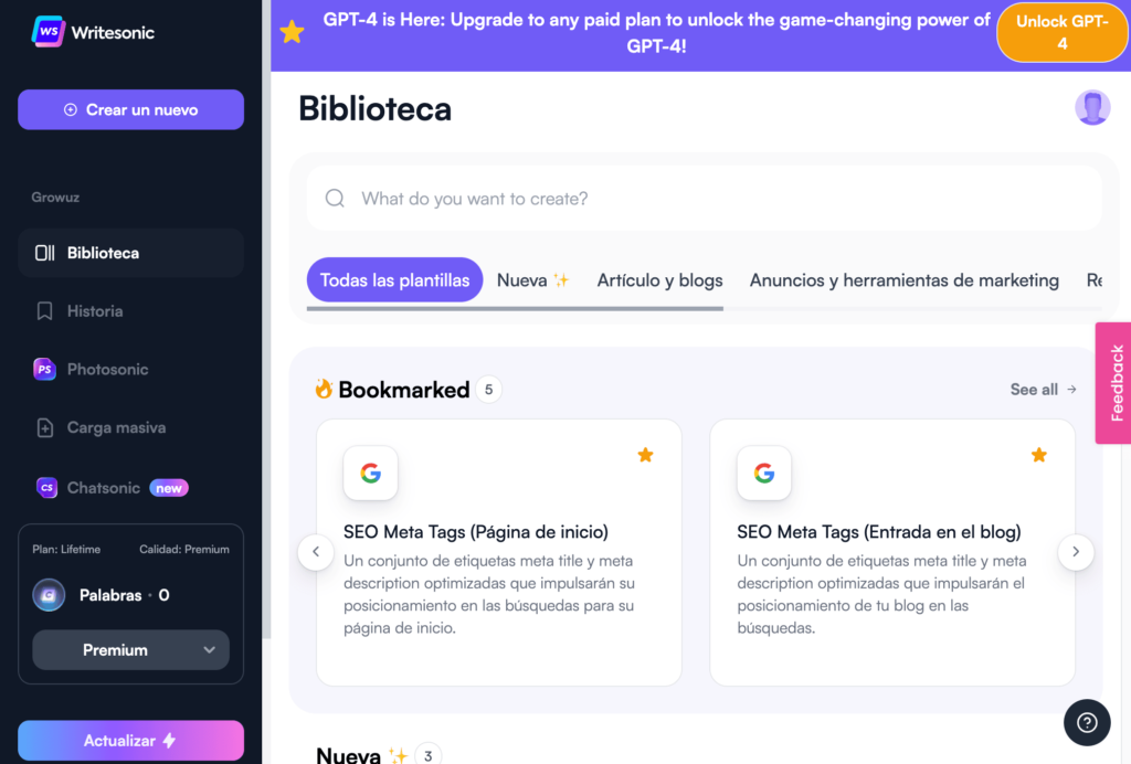 writesonic herramientas para crear contenido